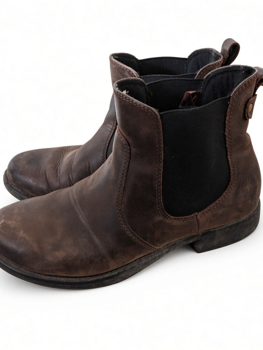 Denver Hayes Brown Leather Chelsea Boots Ankle Booties Size 8